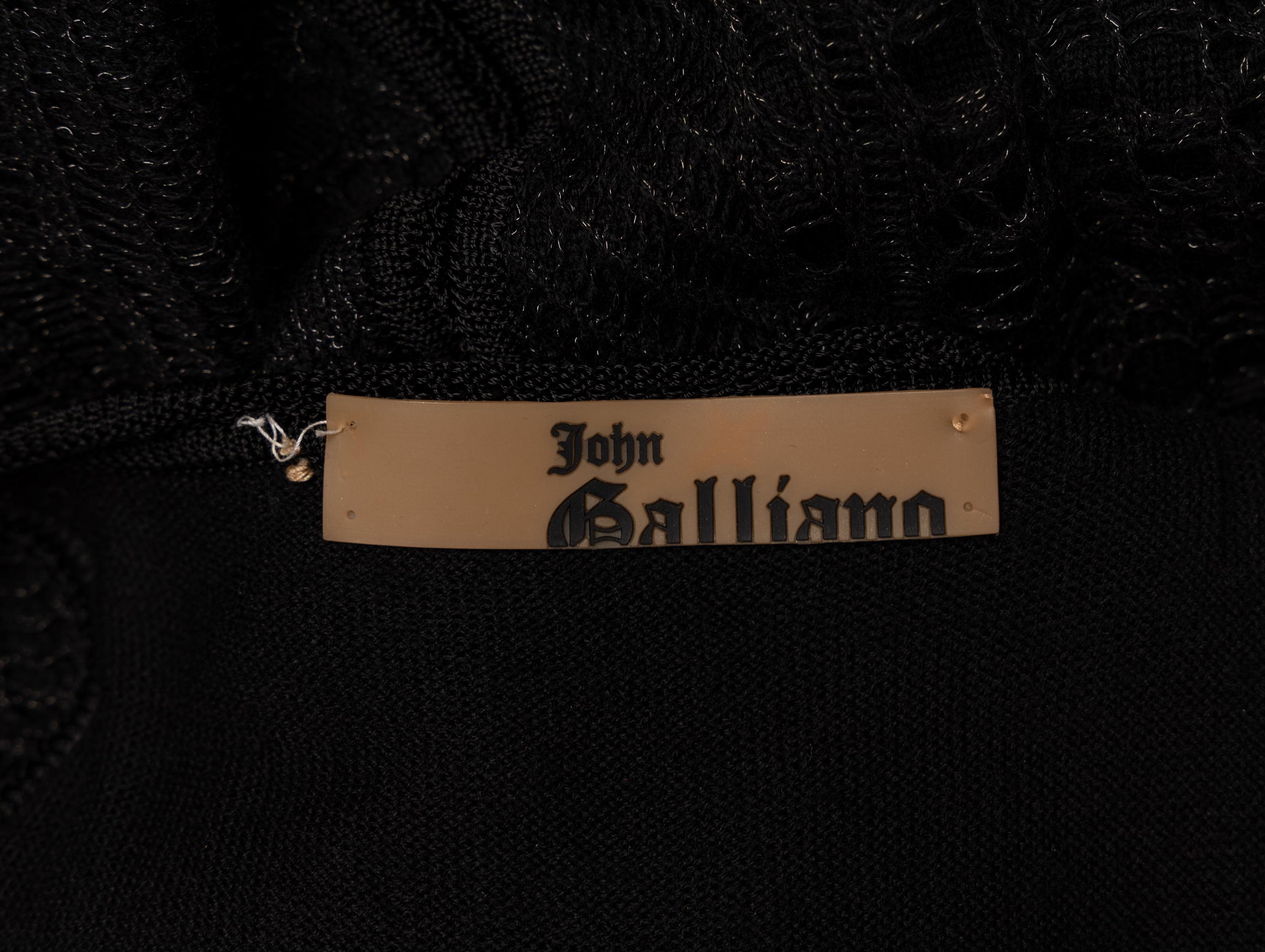John Galliano, Lace Knit Black Bodycon Dress