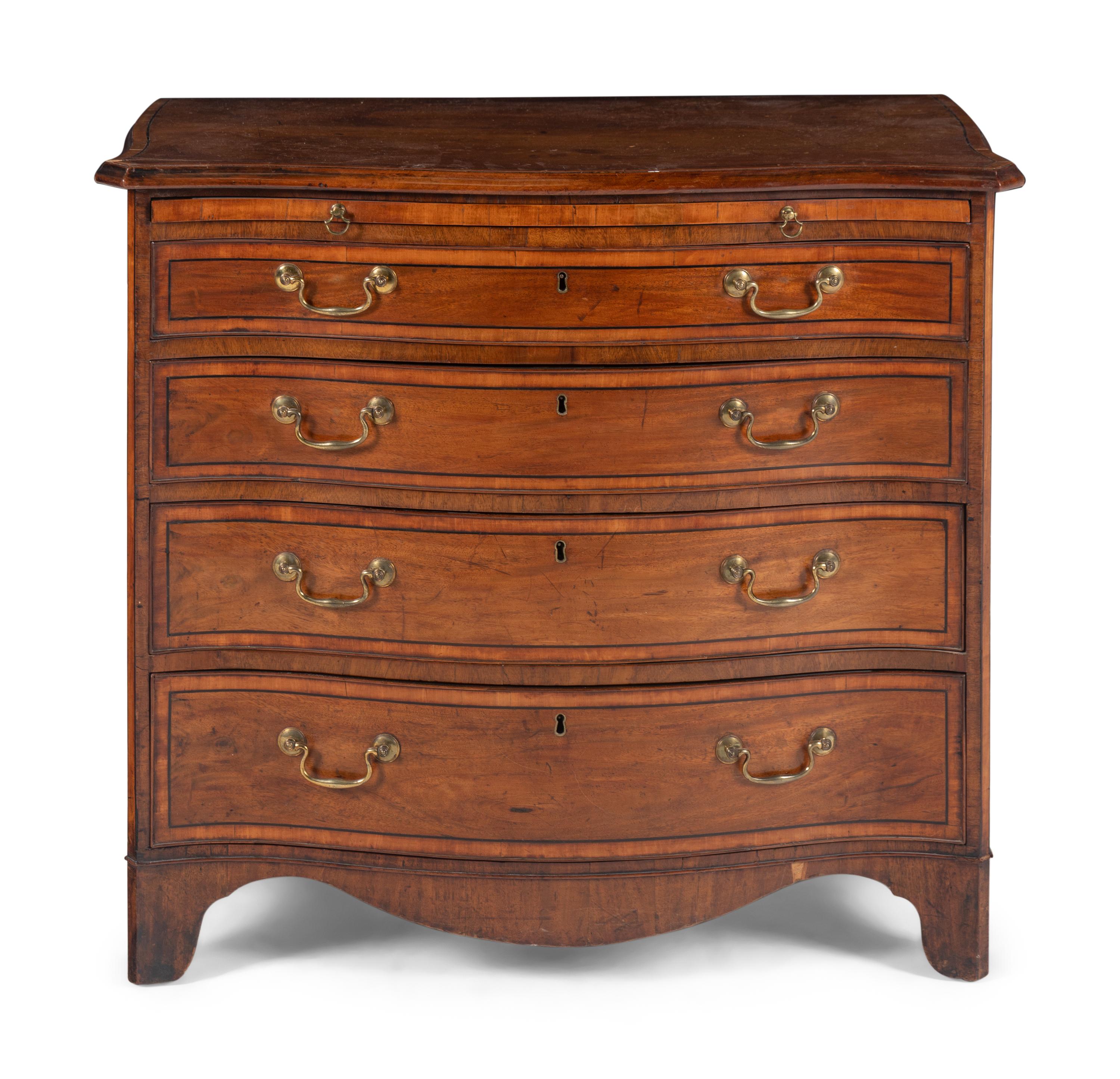 A George III Satinwood and Ebony-Inlaid Mahogany Bachelor's Chest