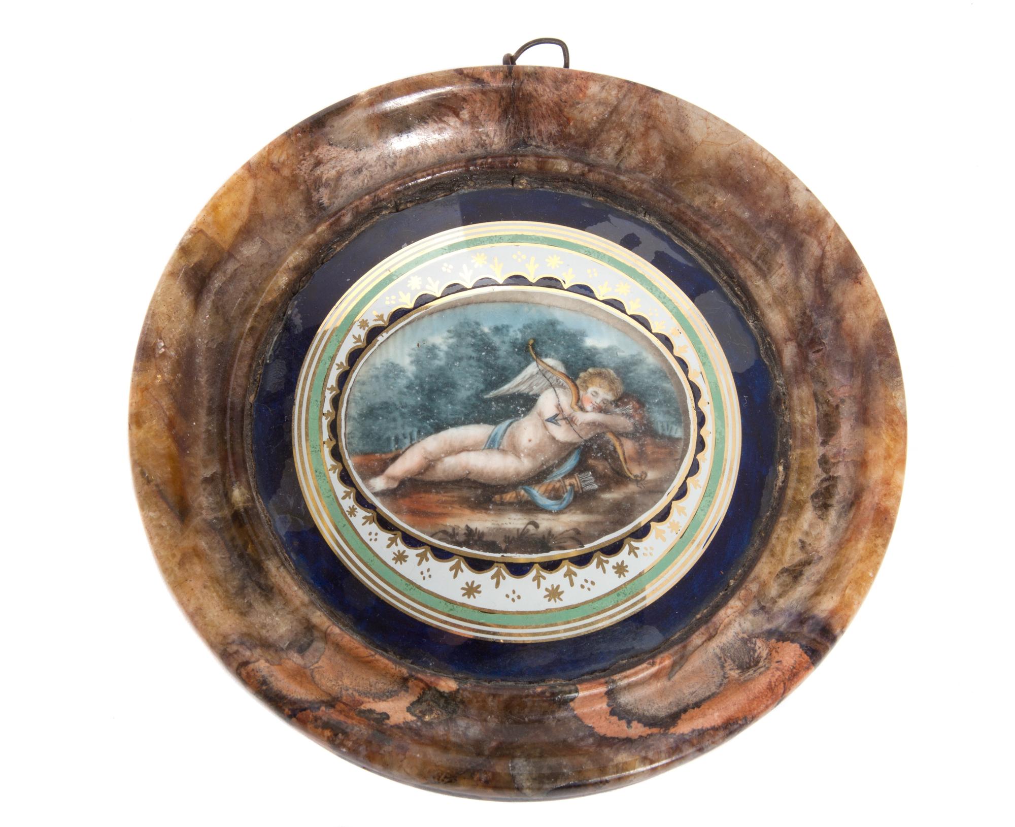 A 19th Century Continental Portrait Miniature Diameter 4 1/2 inches.