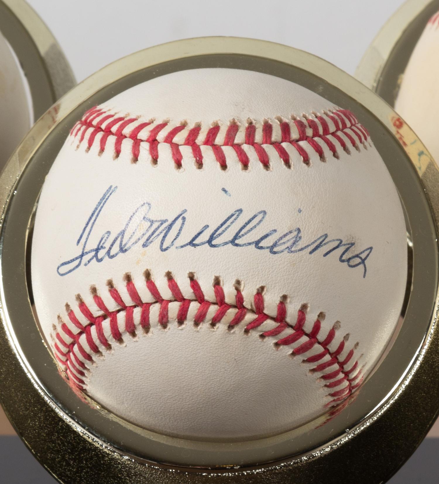 A Collection of Eleven 500 Home Run Club Autographed Baseballs Height of display case 9 inches x width 36 1/2 x depth 10 inches.