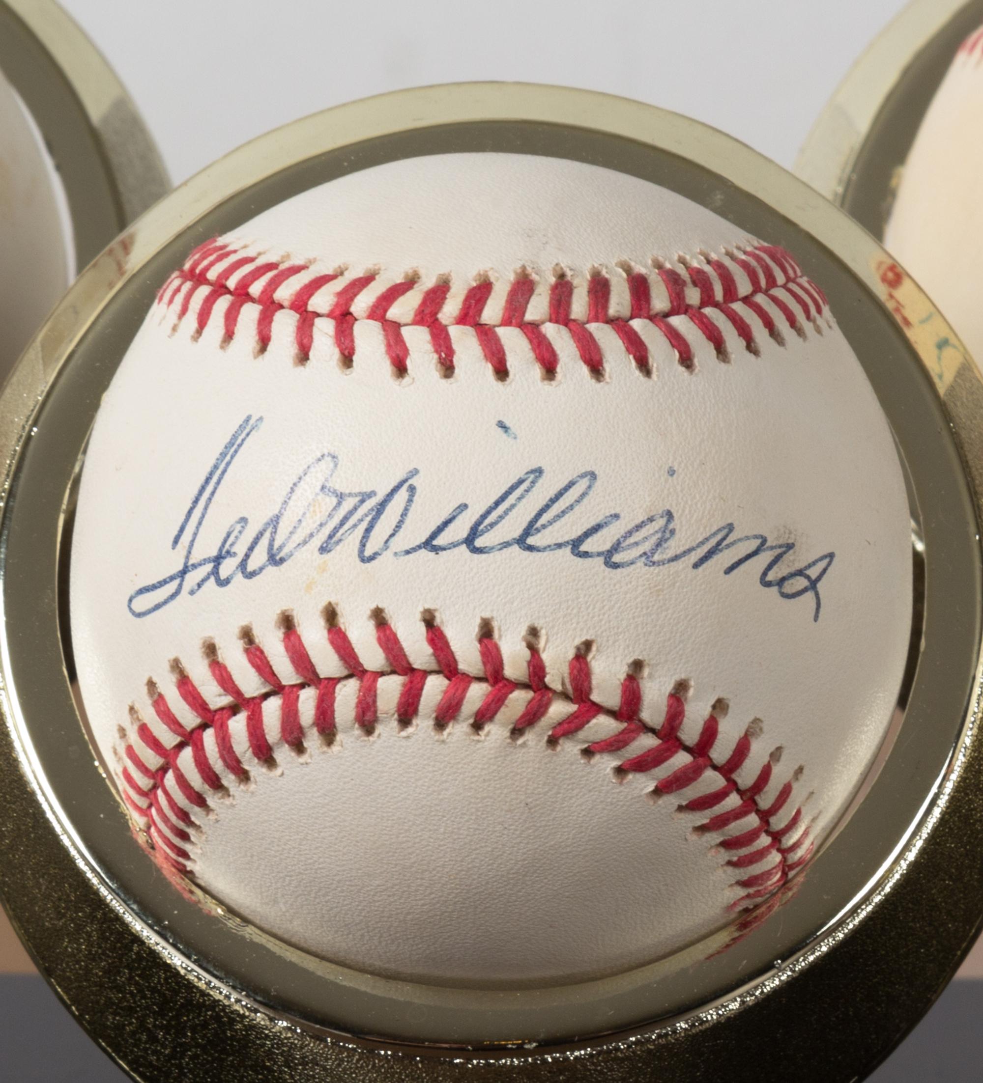 A Collection of Eleven 500 Home Run Club Autographed Baseballs Height of display case 9 inches x width 36 1/2 x depth 10 inches.