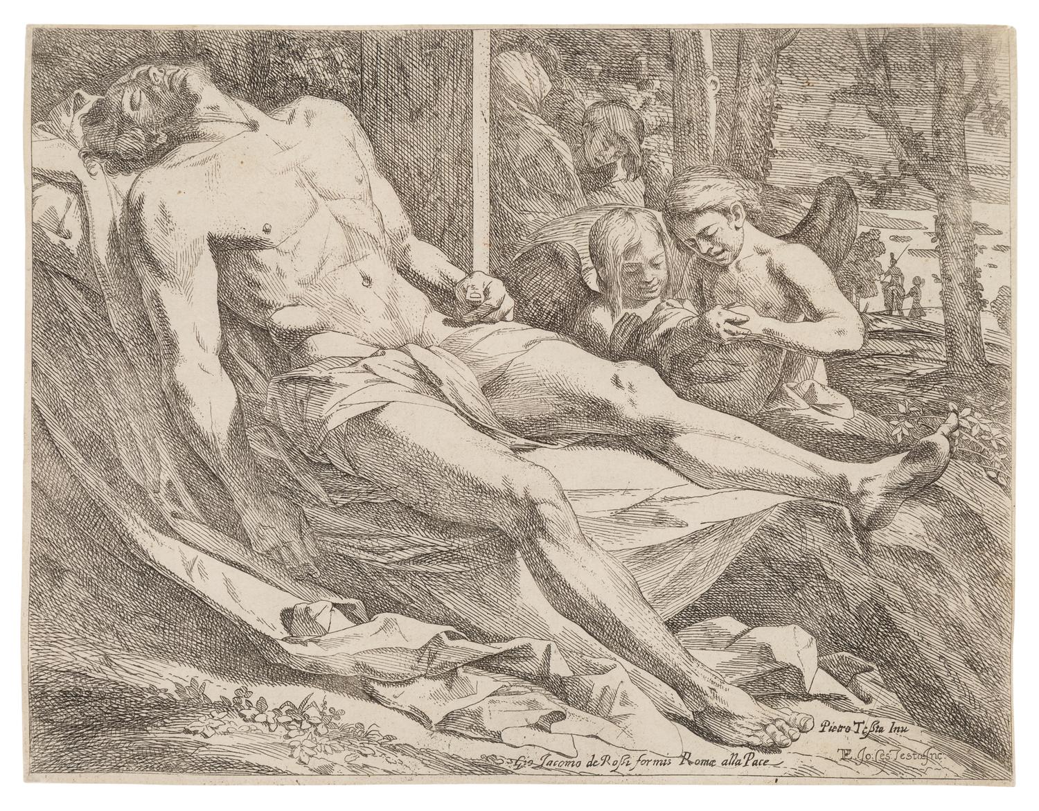 The Body of Christ Mourned by Angels (after Pietro Testa)