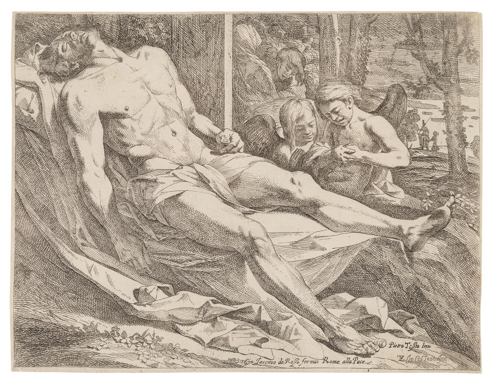 The Body of Christ Mourned by Angels (after Pietro Testa)