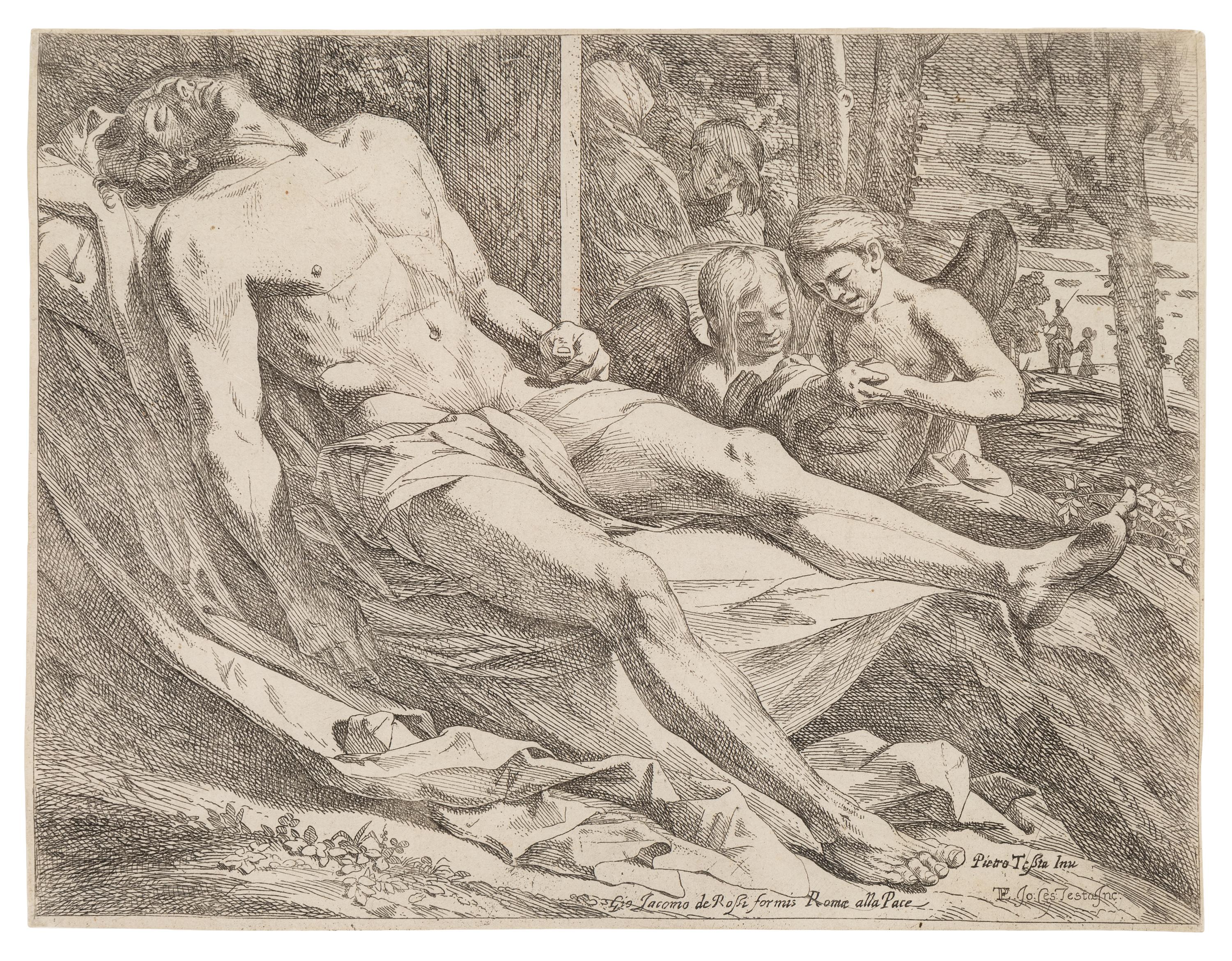 The Body of Christ Mourned by Angels (after Pietro Testa)