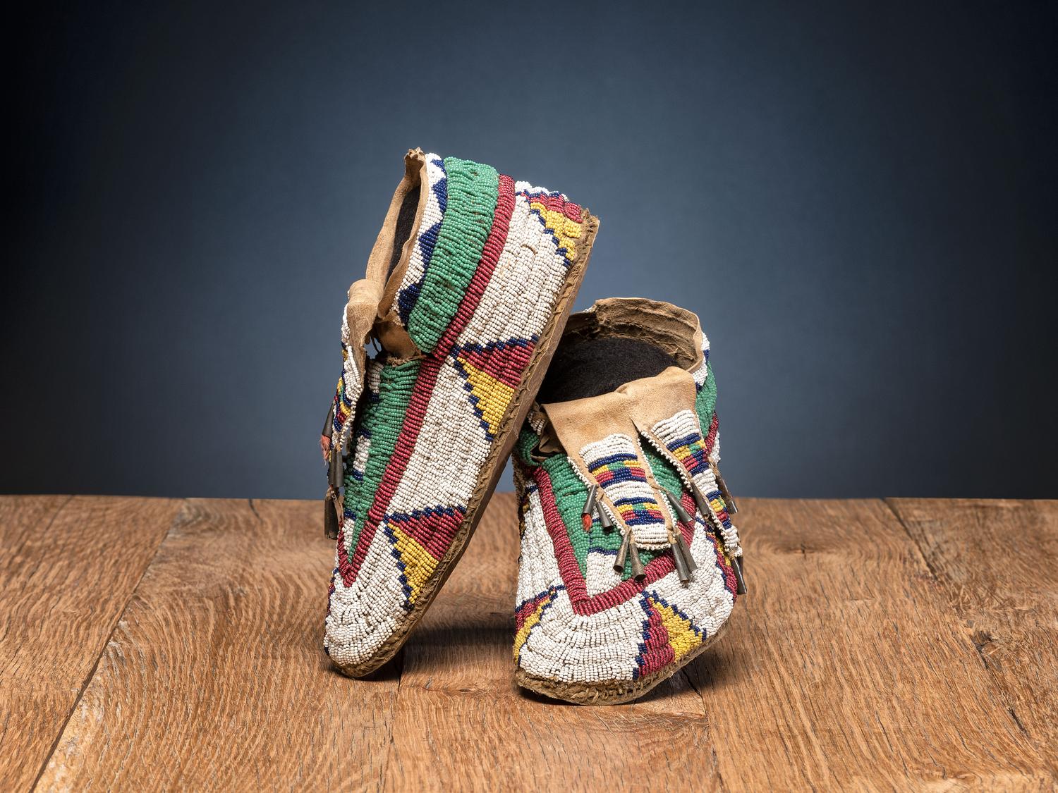 Sioux Beaded Hide Moccasins