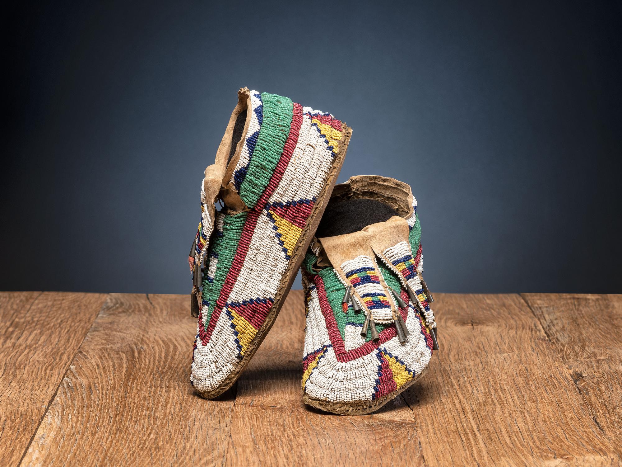 Sioux Beaded Hide Moccasins