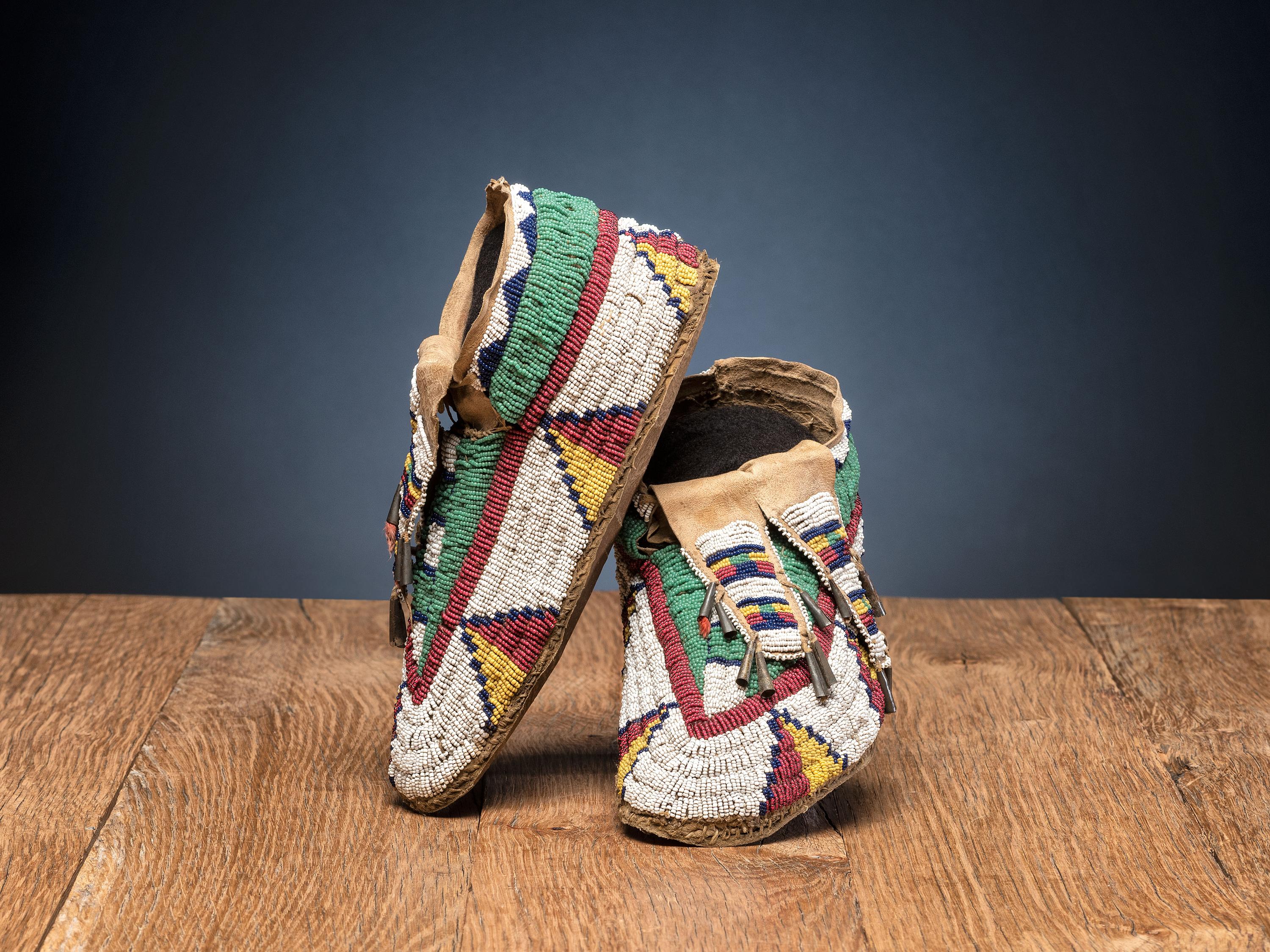 Sioux Beaded Hide Moccasins
