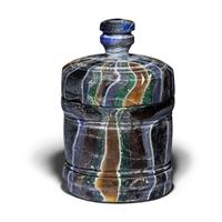 A Roman Marbled Cast Glass Pyxis