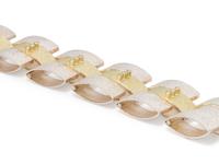 YELLOW GOLD, STERLING SILVER AND DIAMOND BRACELET