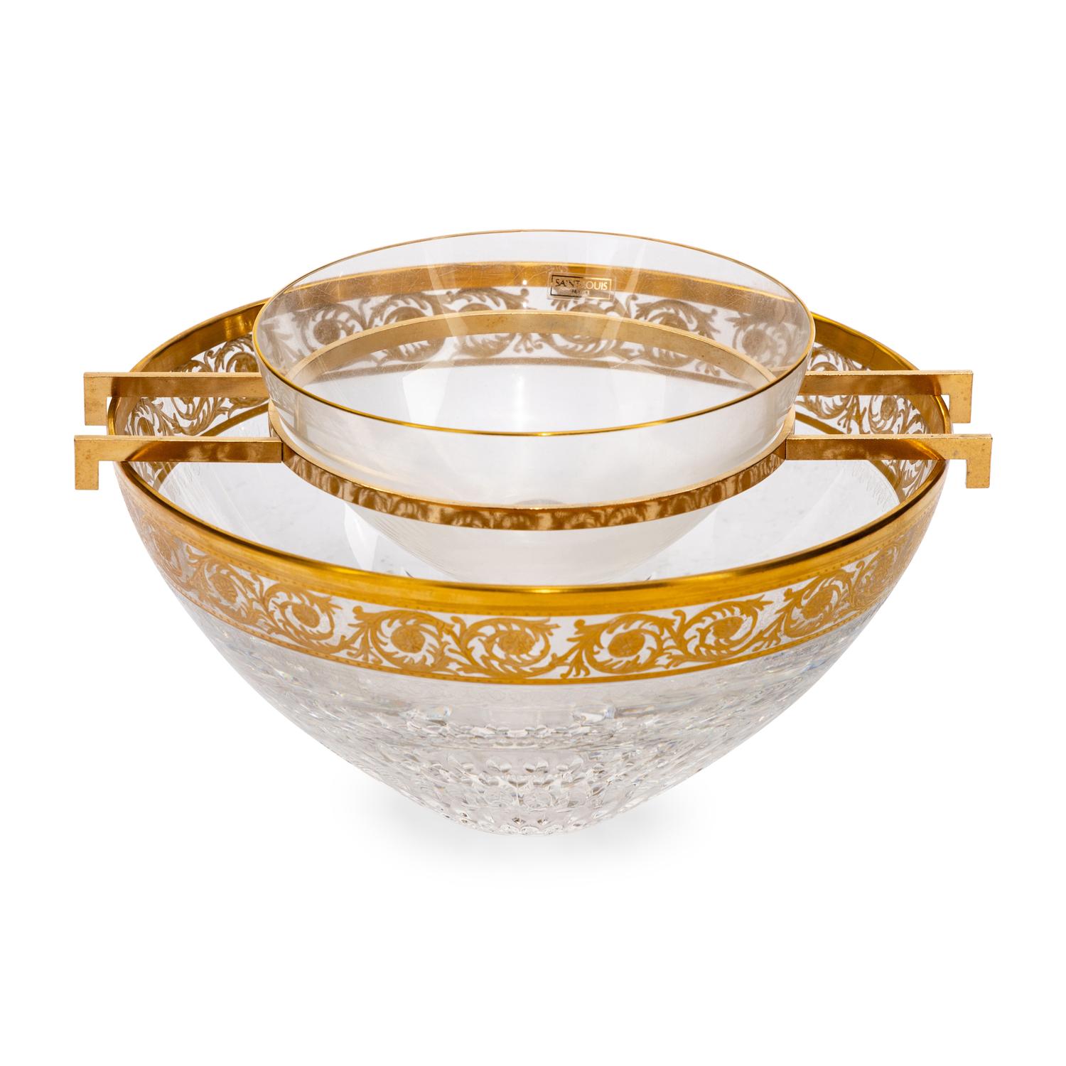 A Saint-Louis Thistle Cut Glass Caviar Server