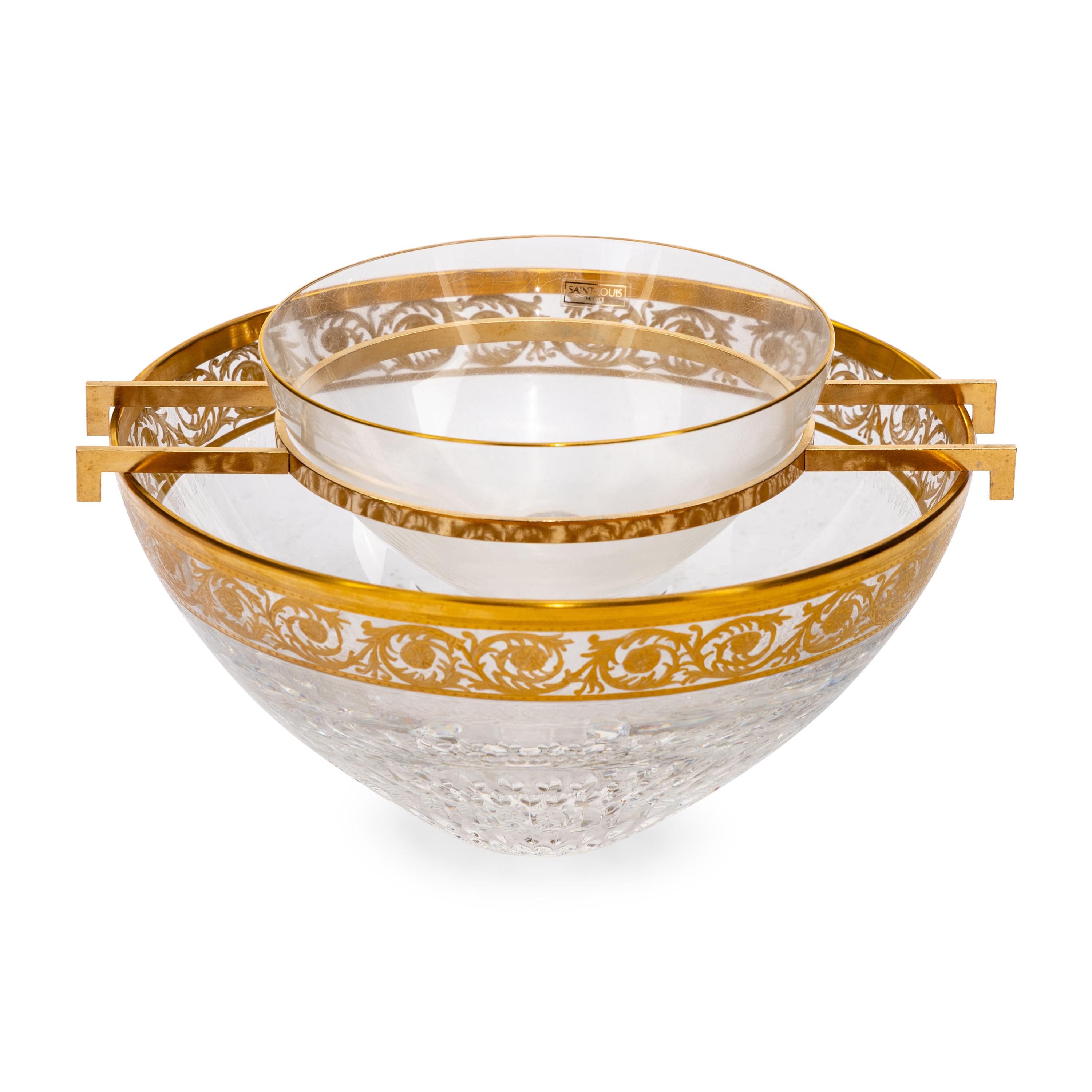 A Saint-Louis Thistle Cut Glass Caviar Server