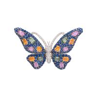 SOLD: MULTICOLOR SAPPHIRE AND DIAMOND BUTTERFLY PENDANT/BROOCH