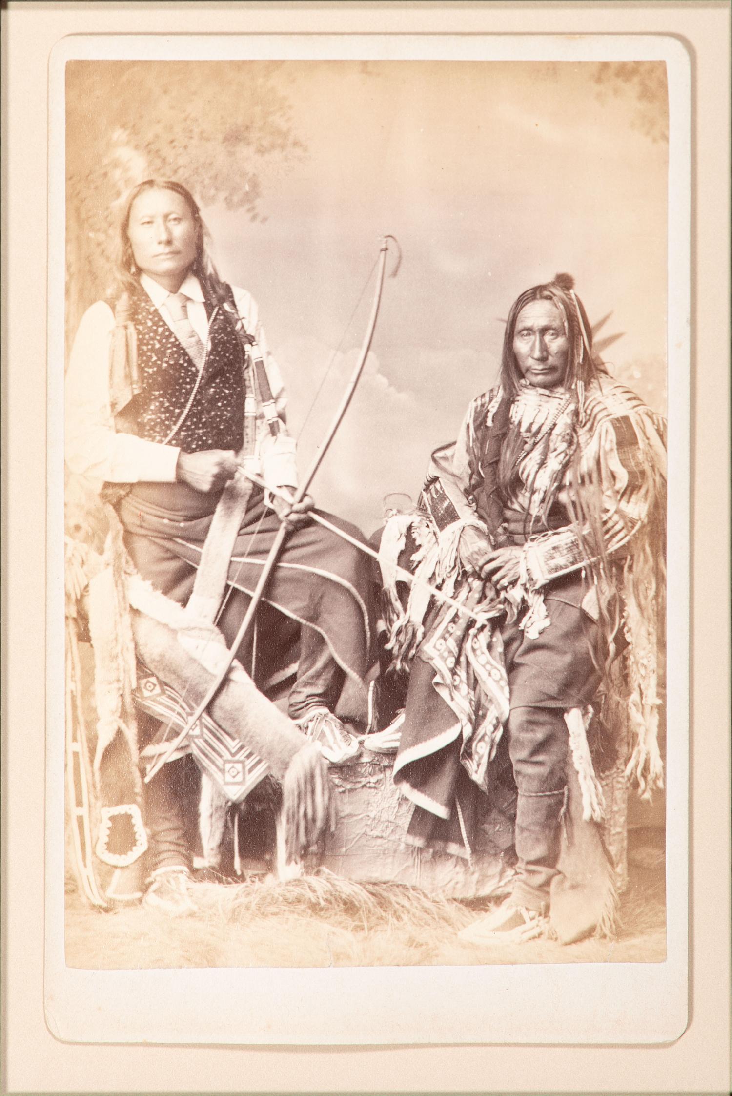 CHOATE, John N. (1848-1902), photographer. Cabinet card featuring Cheyenne Chiefs Man-on-the-Cloud and Mad Wolf. Carlisle, PA, ca 1880.