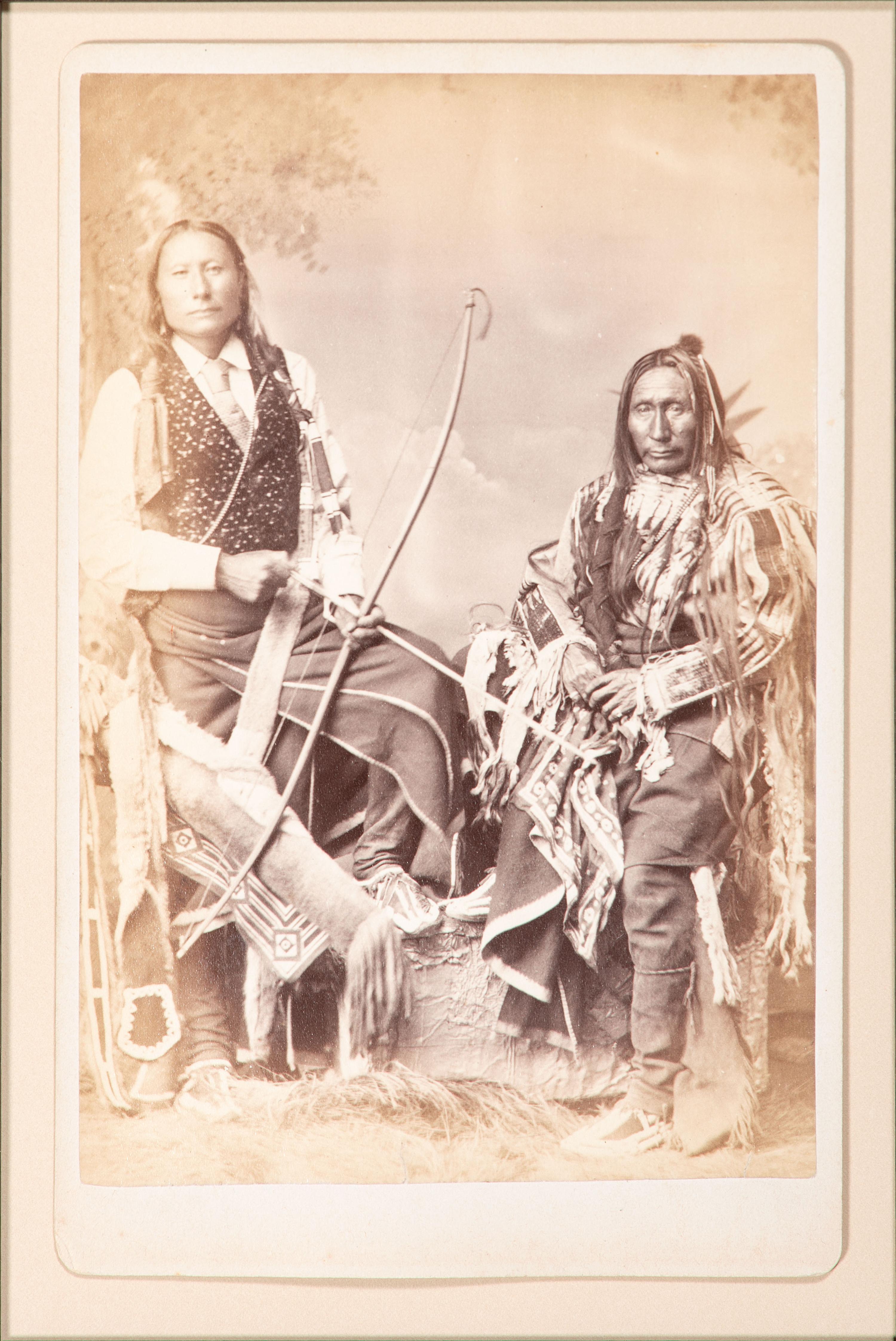 CHOATE, John N. (1848-1902), photographer. Cabinet card featuring Cheyenne Chiefs Man-on-the-Cloud and Mad Wolf. Carlisle, PA, ca 1880.