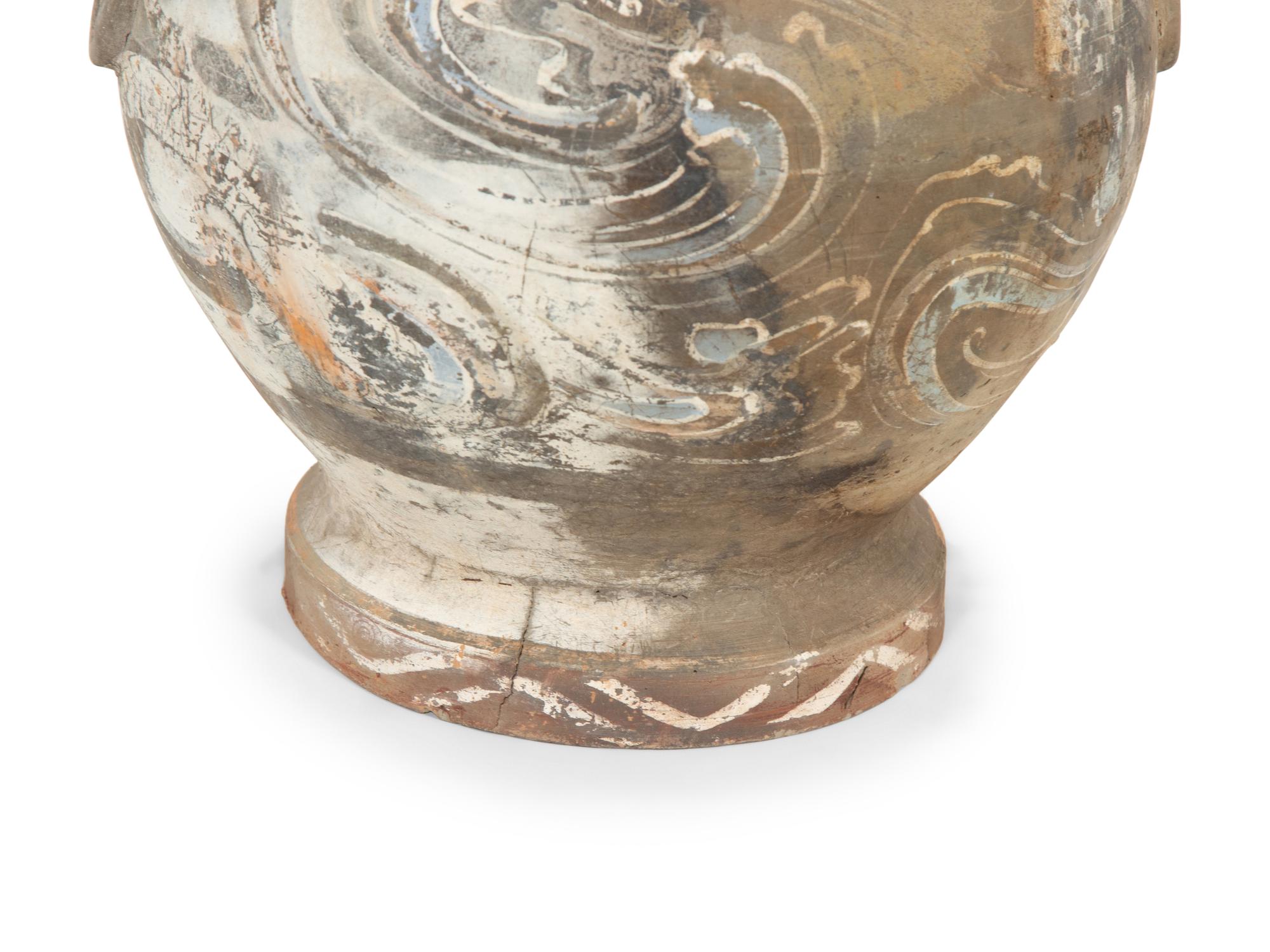 A Chinese Painted Pottery Hu Jar and Cover
