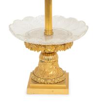 A Pair of Empire Gilt Bronze and Cut Glass Centres de Surtout de Table