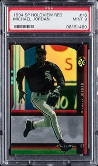 A 1994 SP Holoview Red Michael Jordan Baseball Card No. 16 (PSA 9 MINT)