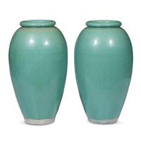 Pair of glazed pottery floor urns Galloway Terracotta Company, Philadelphia, PA, circa 1920s