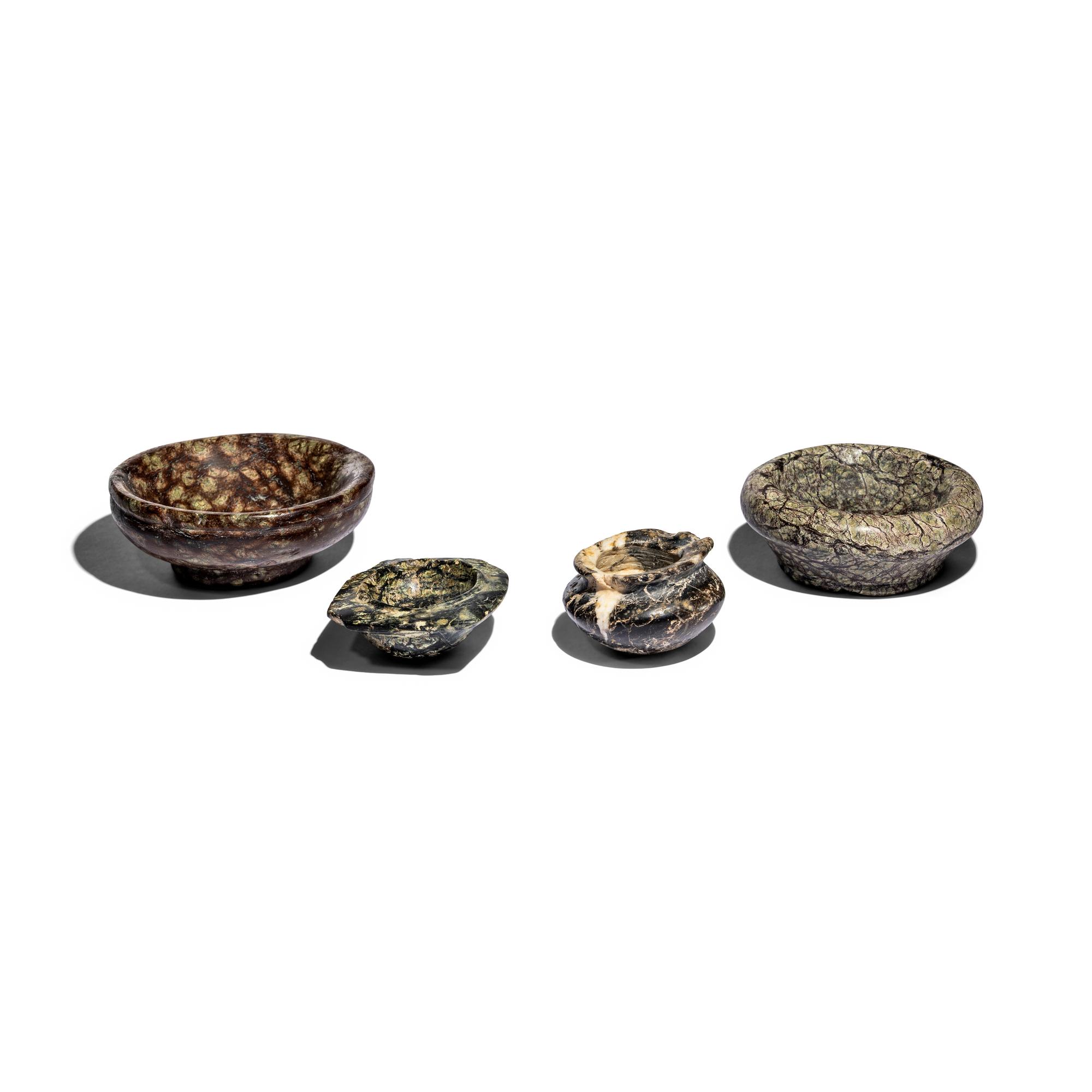 One Egyptian and Three Minoan Stone Bowls