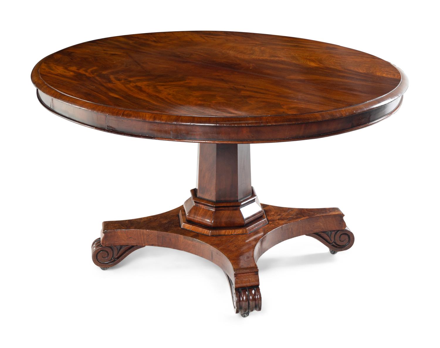 A Regency Style Mahogany Tilt-Top Center Table