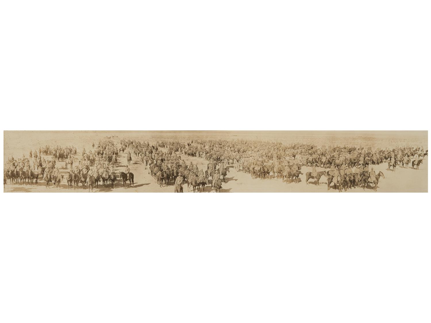 [WORLD WAR I]. 2nd Pennsylvania Field Artillery oversize panorama photograph. Camp Stewart, El Paso, TX, 1916.