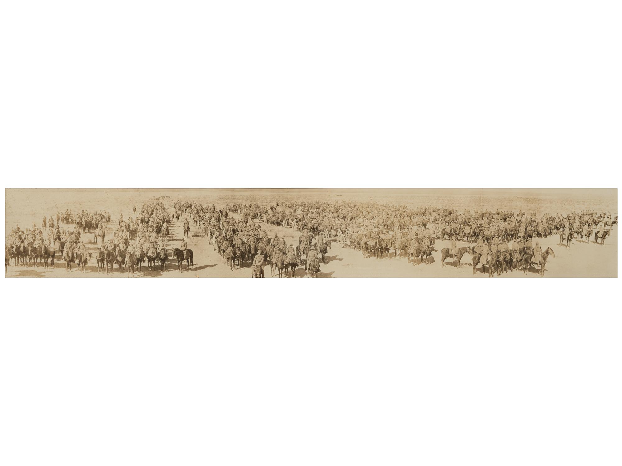 [WORLD WAR I]. 2nd Pennsylvania Field Artillery oversize panorama photograph. Camp Stewart, El Paso, TX, 1916.