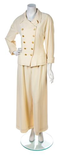 A Chanel Ivory Wool Pant Suit,