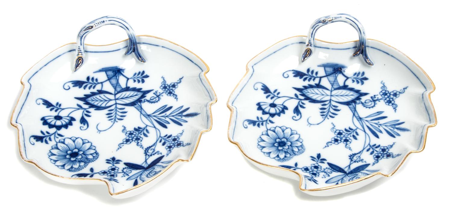 A Pair of Meissen Porcelain Plates Length 7 1/2 inches. — CIRCA 1930