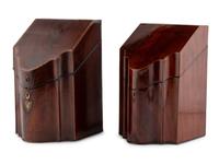 Two George III Mahogany Knife Boxes