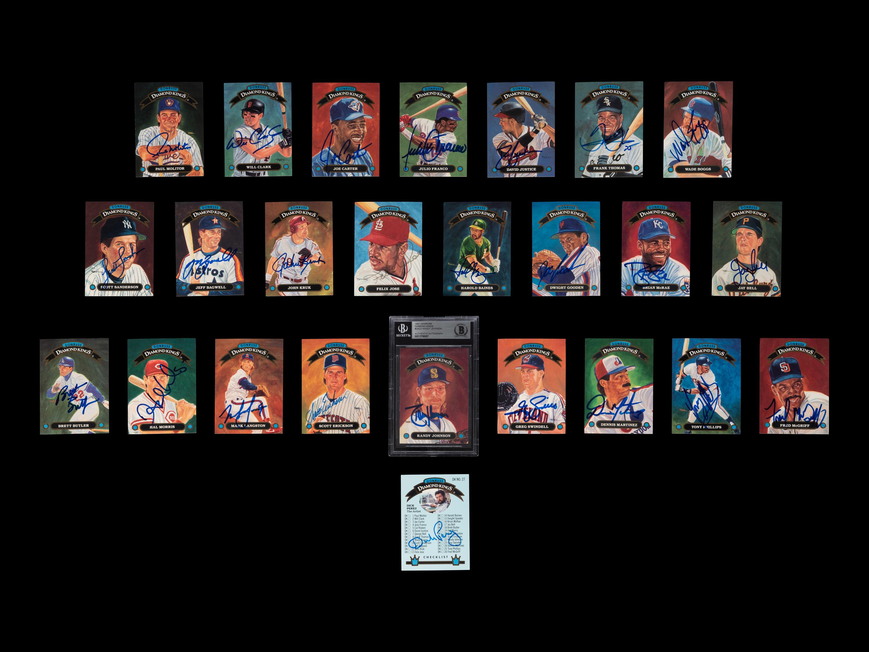 A Group of 25 1992 Donruss Diamond Kings Signed Autograph Baseball Cards,