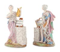A Pair of English Porcelain Figures as Allegories for the Arts