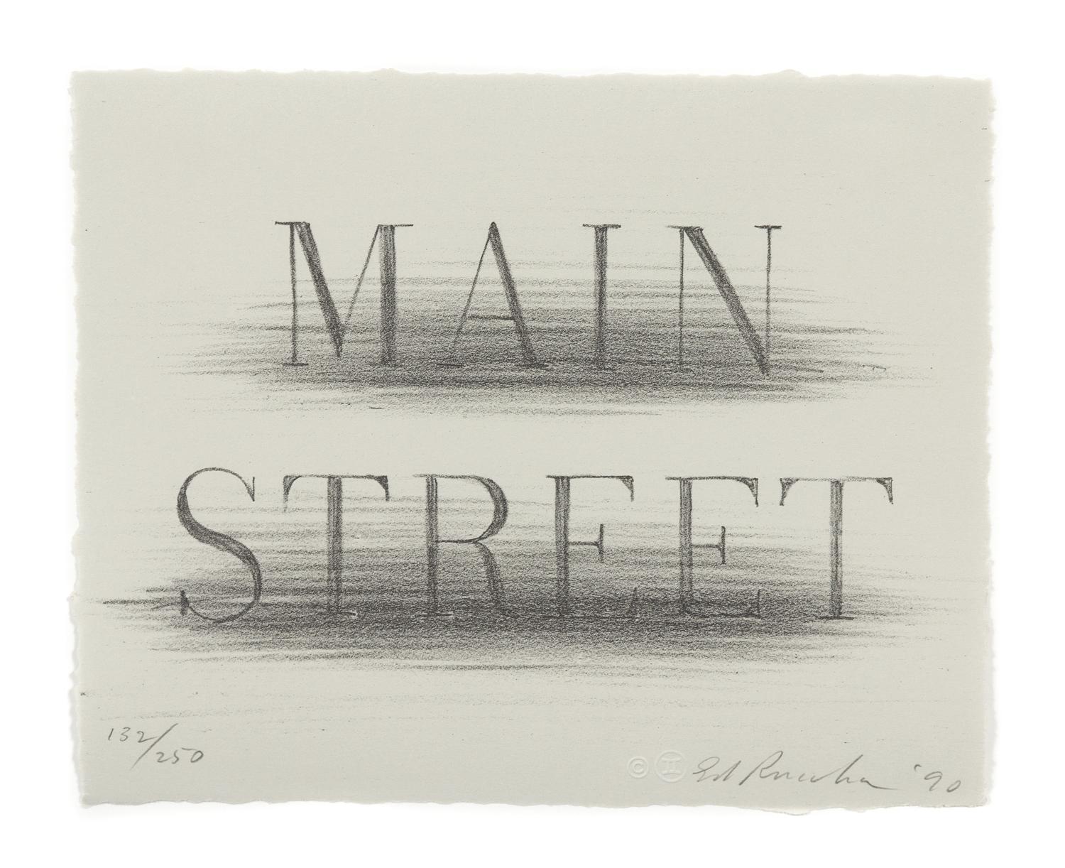 Ed Ruscha, (American, b. 1937), Main Street, 1990