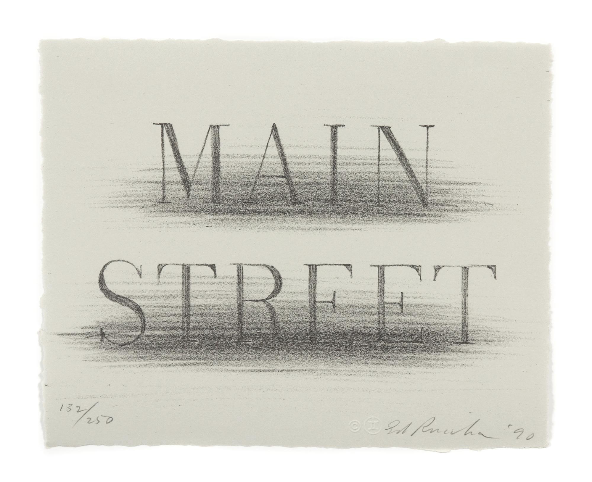 Ed Ruscha, (American, b. 1937), Main Street, 1990
