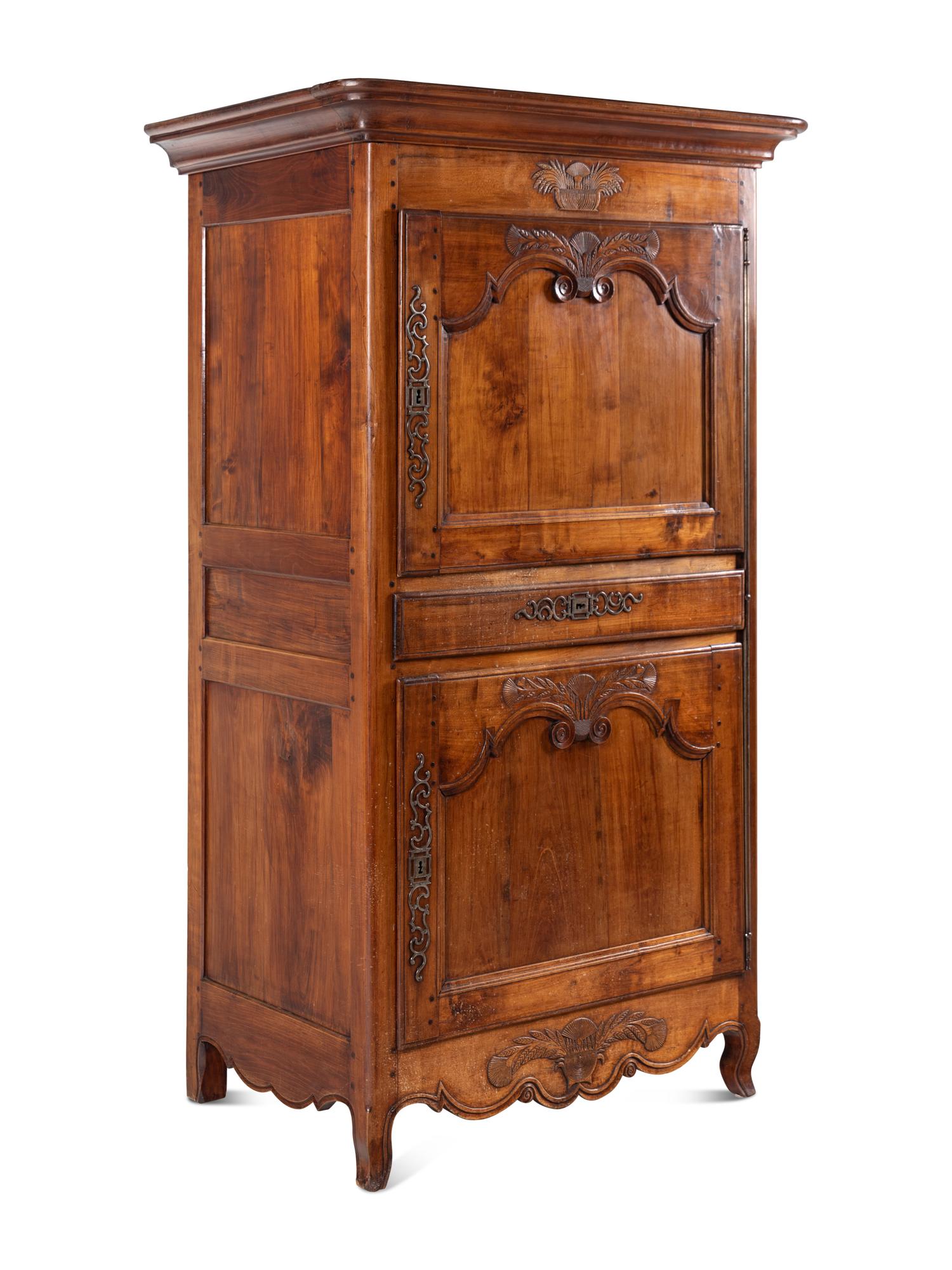 A Louis XV Walnut Two-Part Cabinet