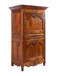 A Louis XV Walnut Two-Part Cabinet