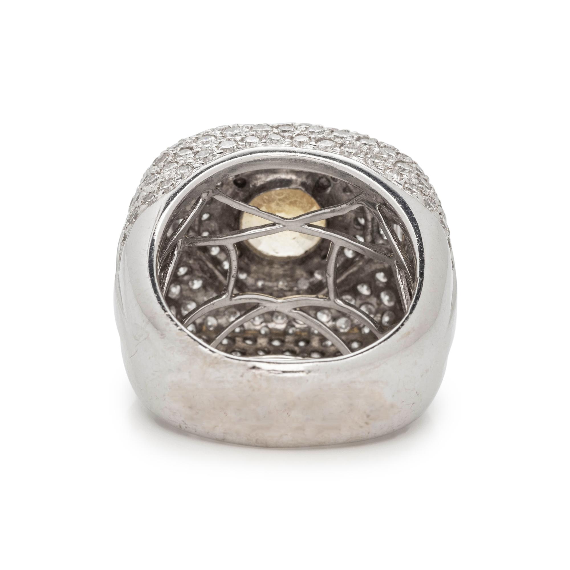 YELLOW SAPPHIRE AND DIAMOND RING