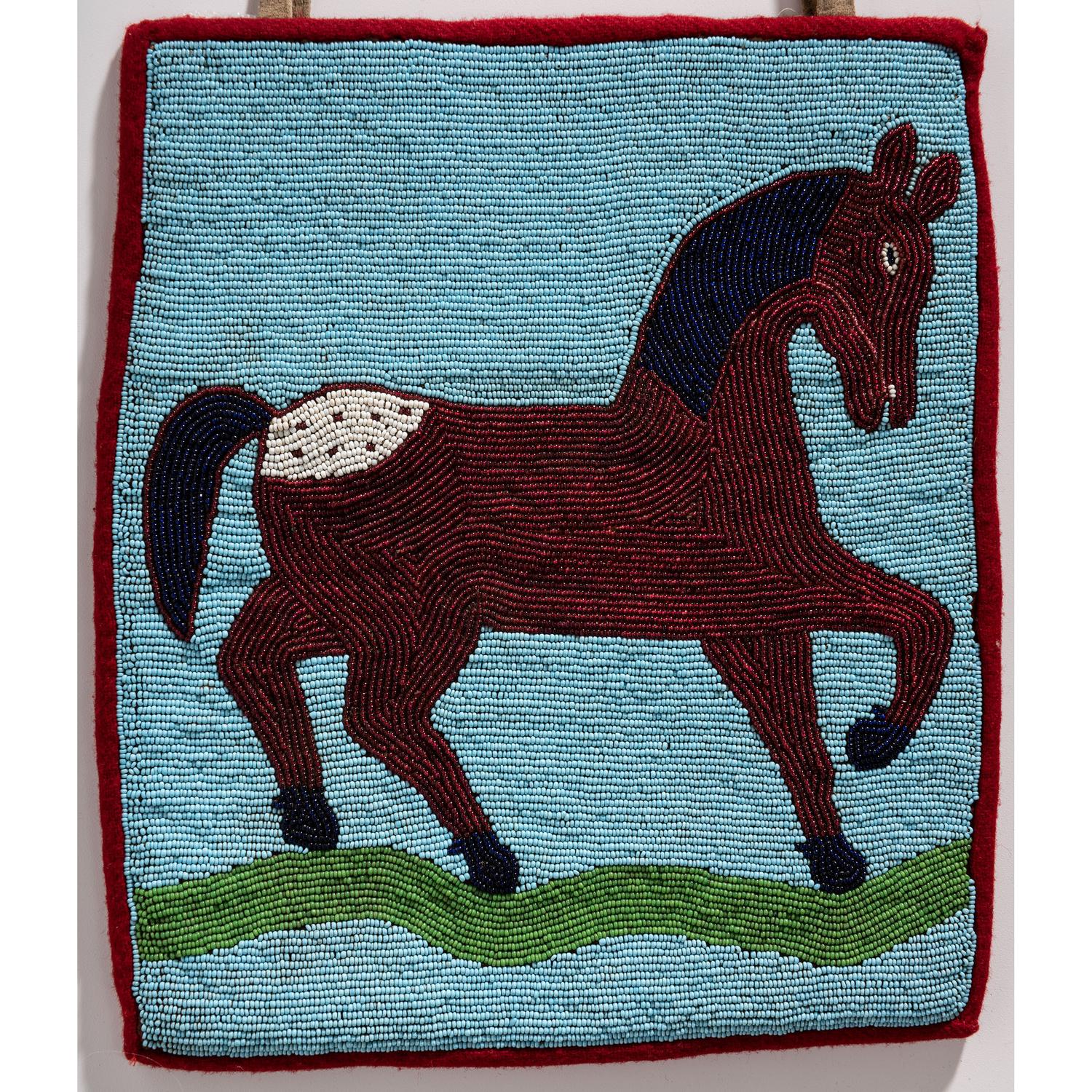 Plateau Beaded Flat Bag, with Appaloosa Horse