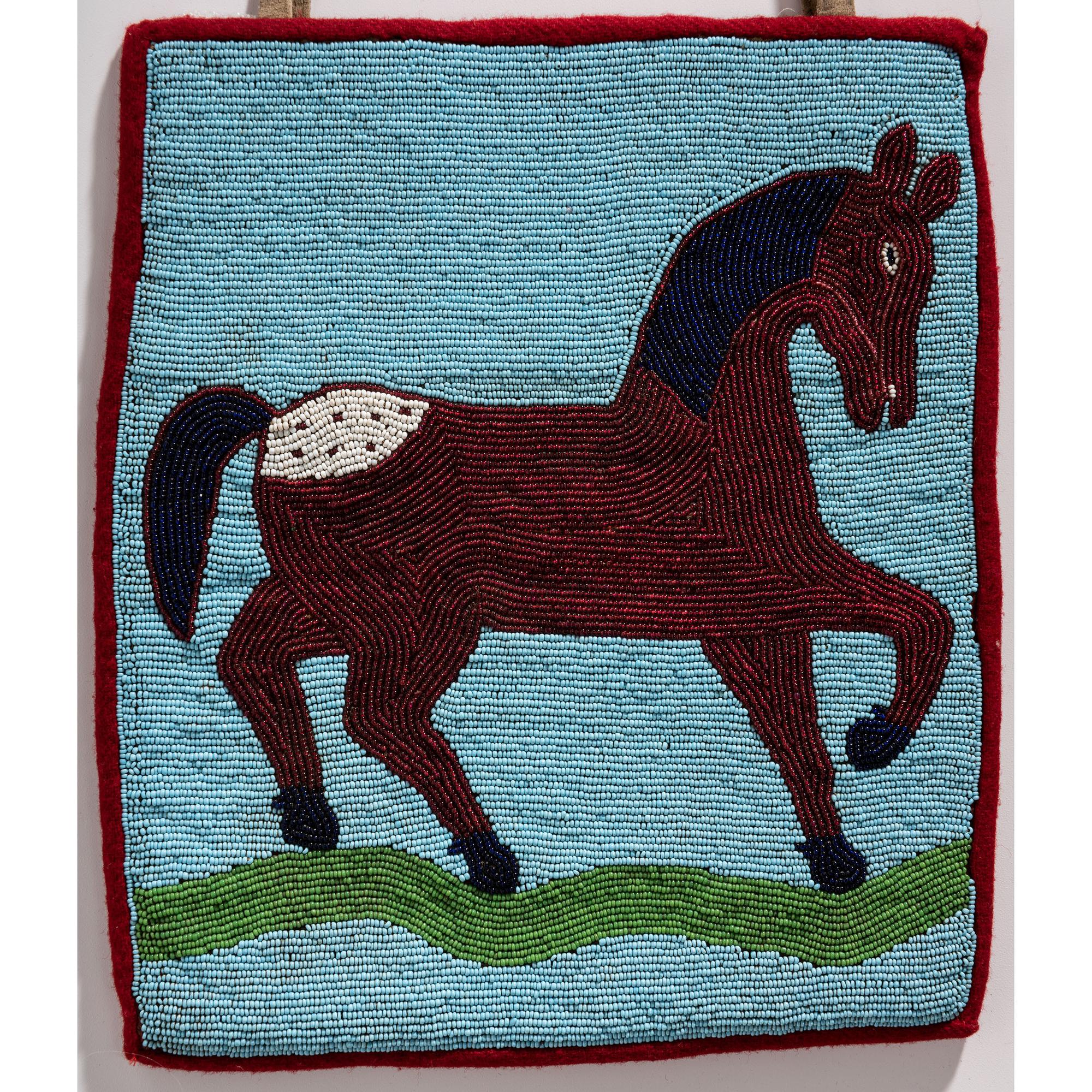 Plateau Beaded Flat Bag, with Appaloosa Horse