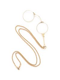 ANTIQUE, YELLOW GOLD LORGNETTE AND CHAIN