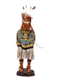 Carved Marionette of a Chief and Sculpture of a Shaman