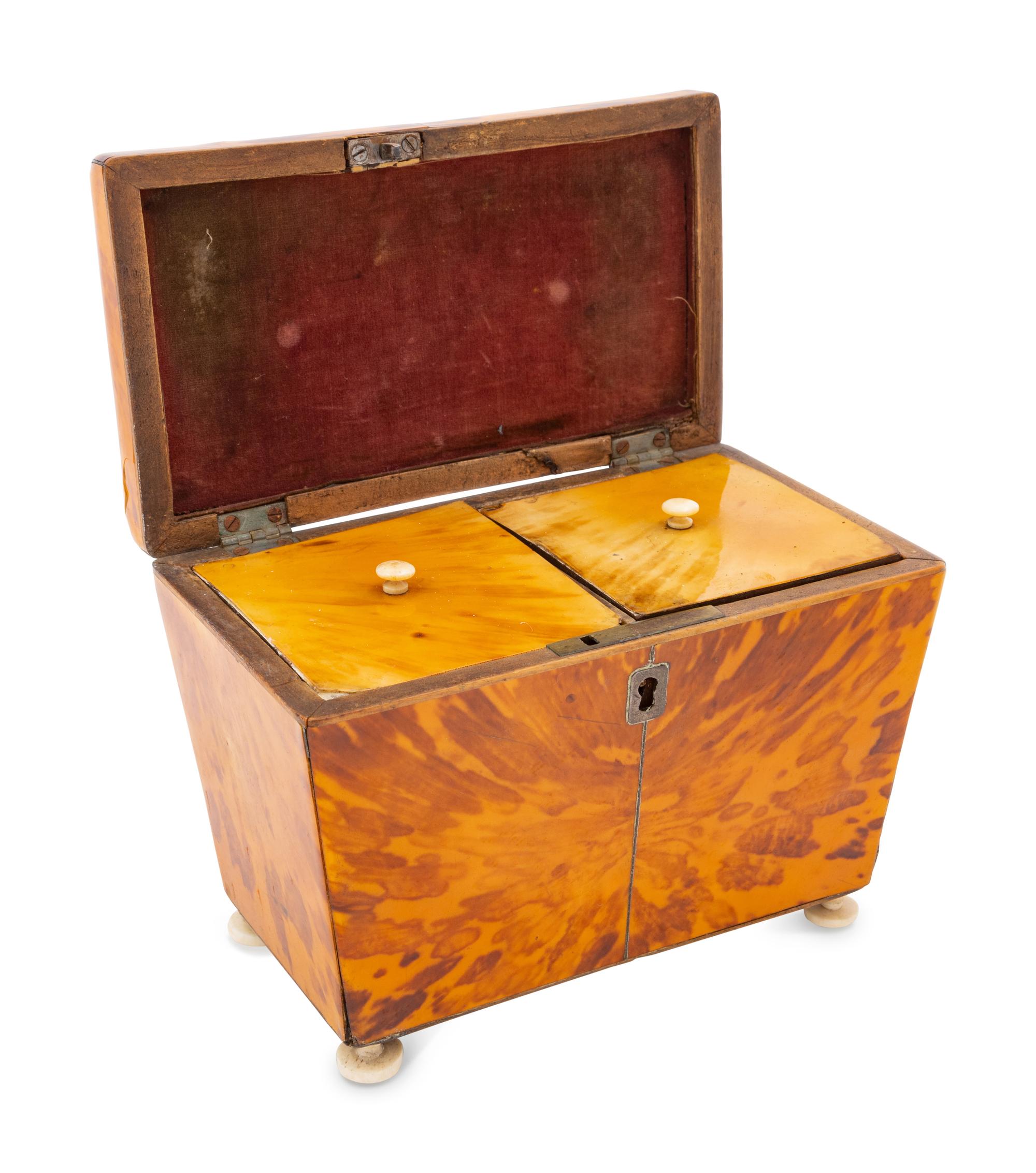 A George III Tortoiseshell Tea Caddy