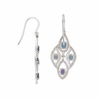 Hubert, Synthetic Alexandrite, Diamond, and White Gold Earrings