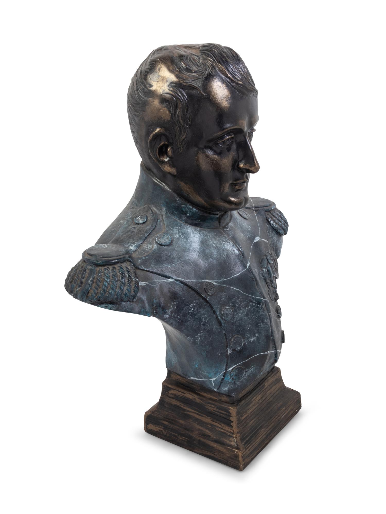 A Painted Resin Bust of Napoleon