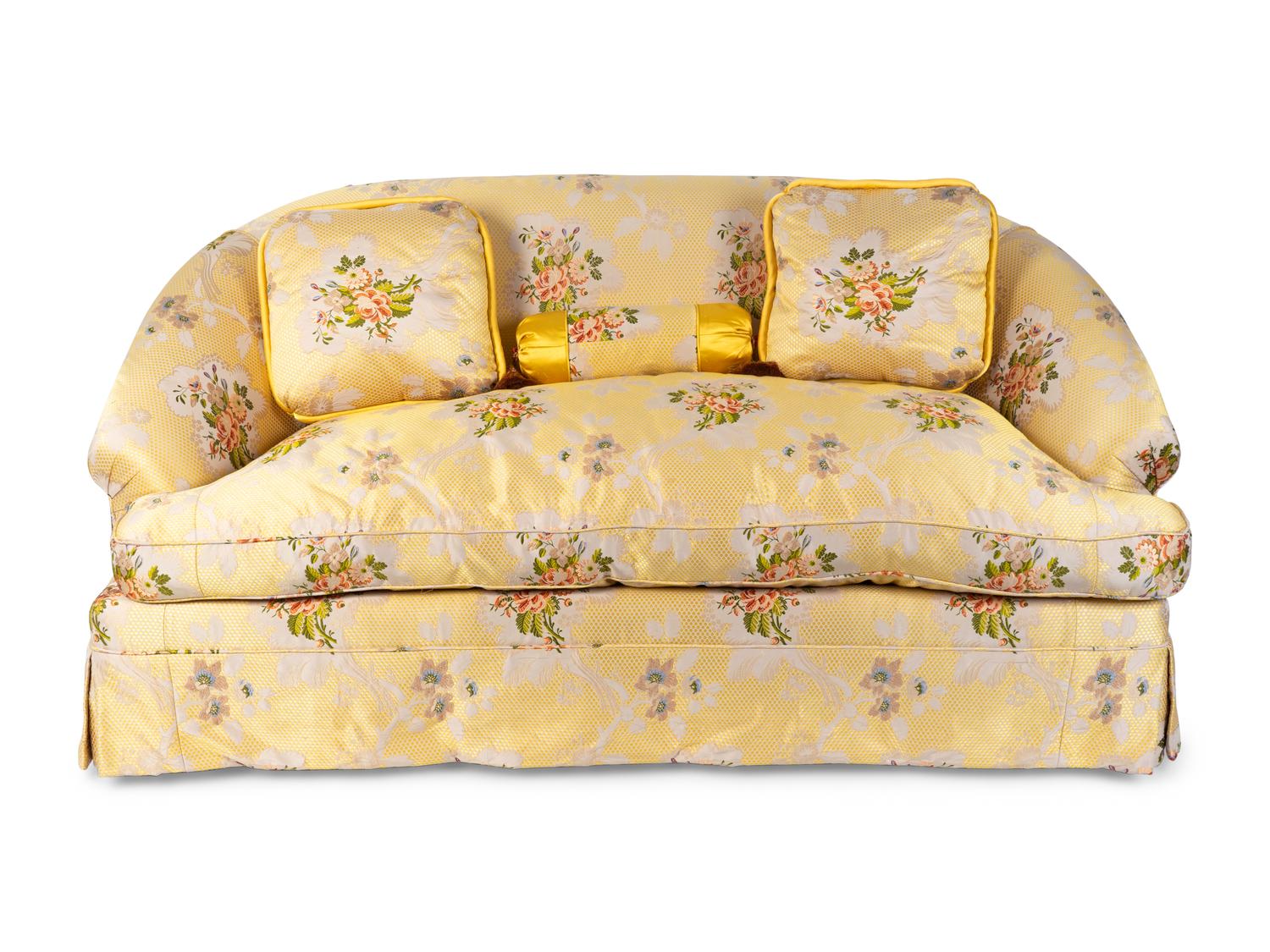 An Upholstered Loveseat with Three Cushions — 21ST CENTURY