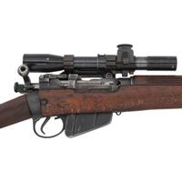 ** WWII-era Enfield R.O.F.M. No.4 Mk.1 Rifle in Sniper Configuration with Accessories and Scope