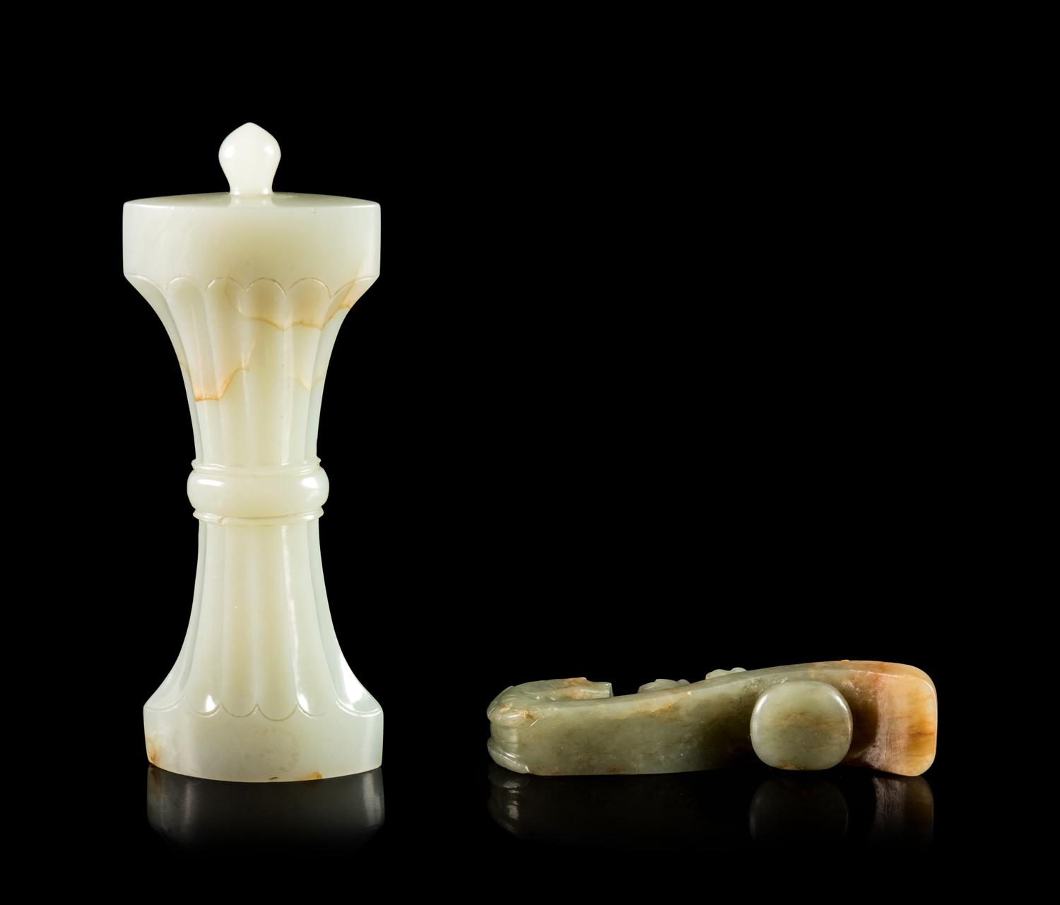 Two Carved Jade Jewelry