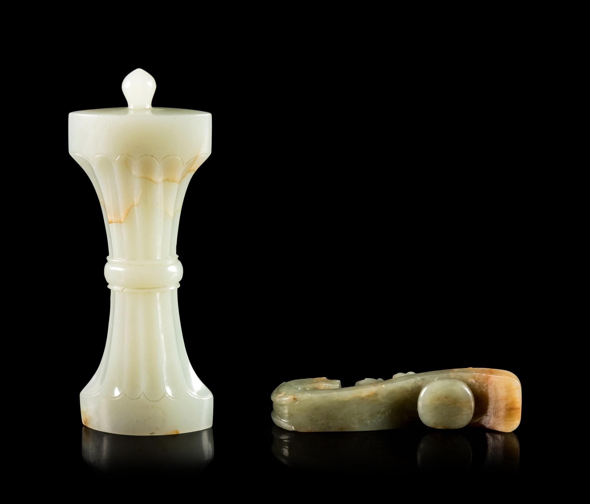 Two Carved Jade Jewelry