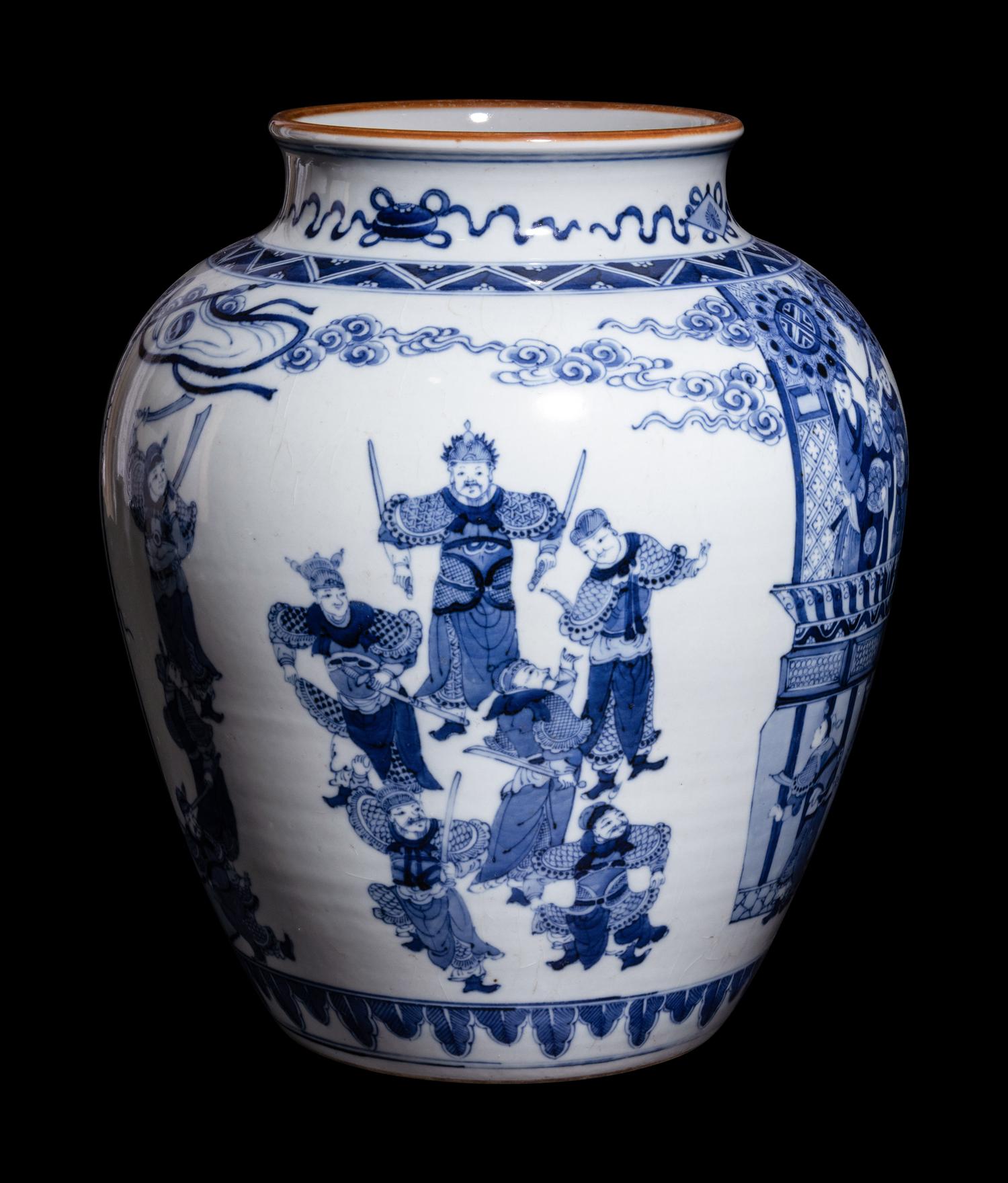 A Large Chinese Blue and White Porcelain Jar
