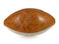 A 1970 Notre Dame Team Signed Autograph Football and Ara Parseghian Signed Large Format Photograph (Beckett Authentication Services BAS Certified)