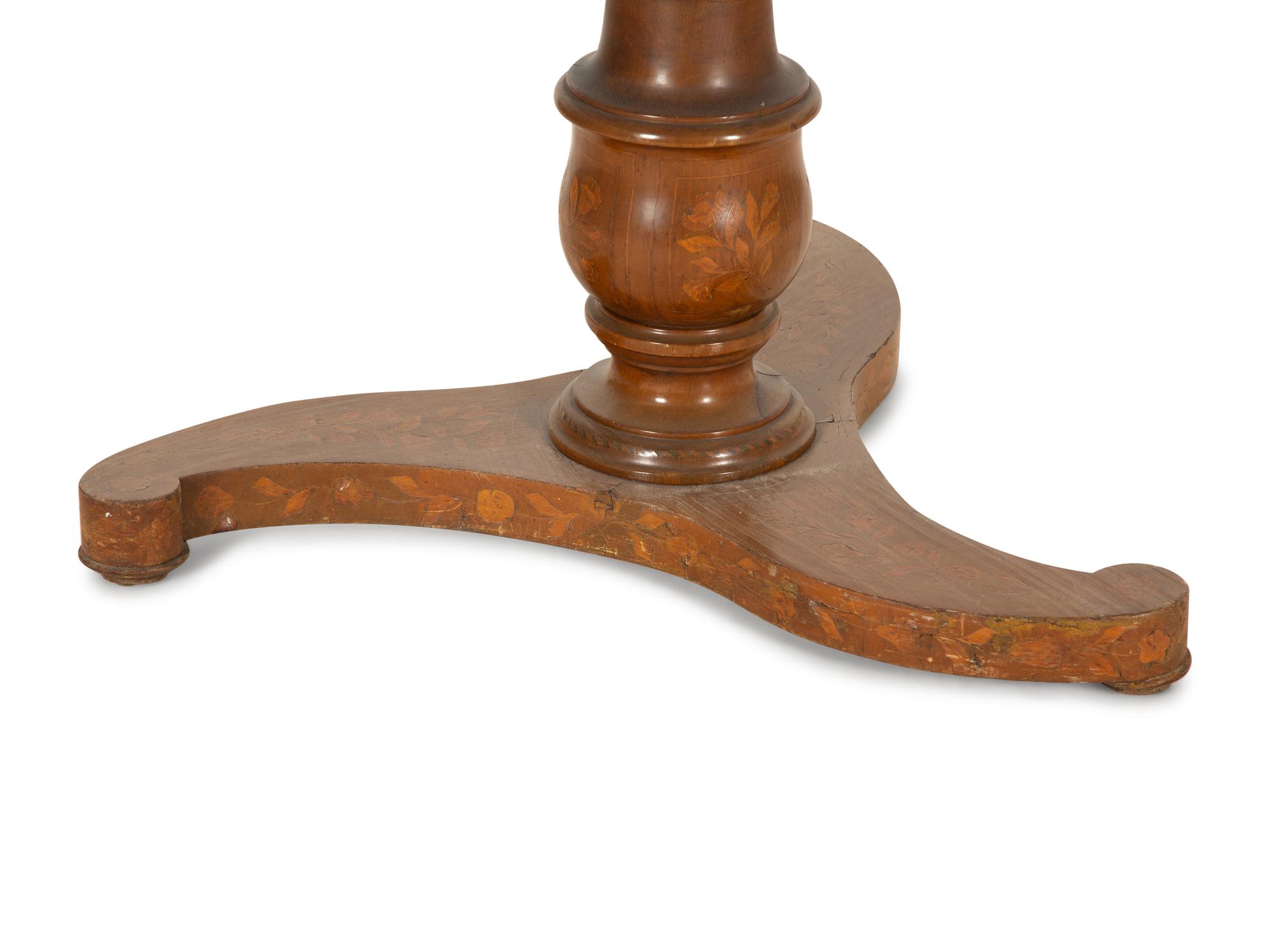 A Dutch Marquetry Inlaid Center Table